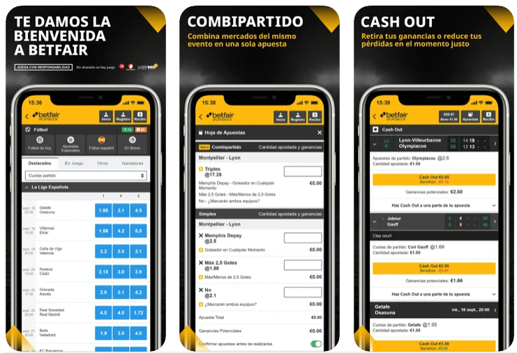 Betfair Aplicaci&oacute;n m&oacute;vil