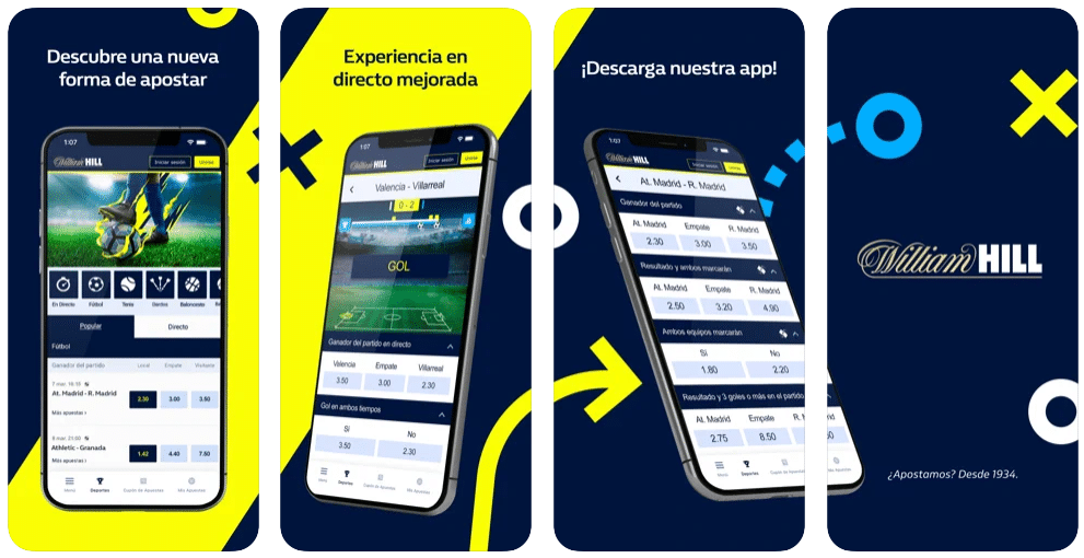 William Hill Aplicaci&oacute;n m&oacute;vil