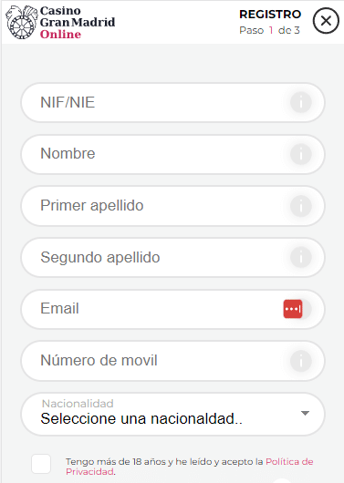 Casino Gran Madrid registro app