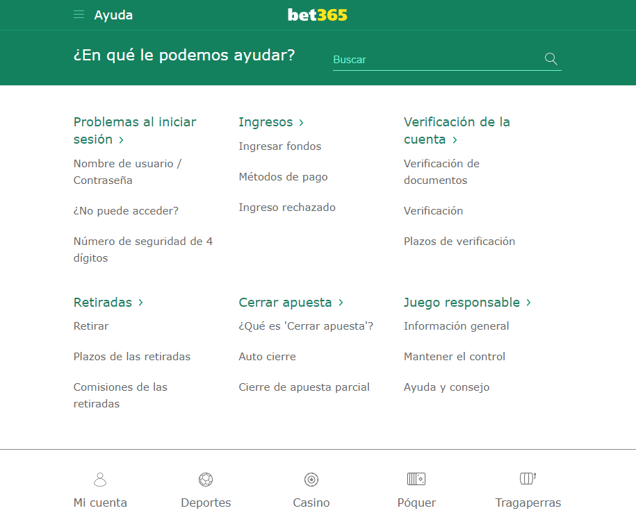 Servicio al cliente de Bet365 Chat