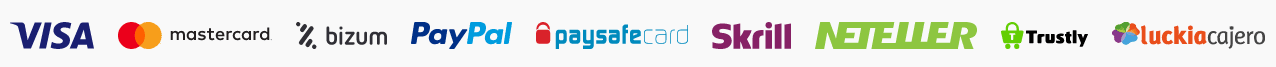 Luckia trabaja con m&aacute;s m&eacute;todos de pago