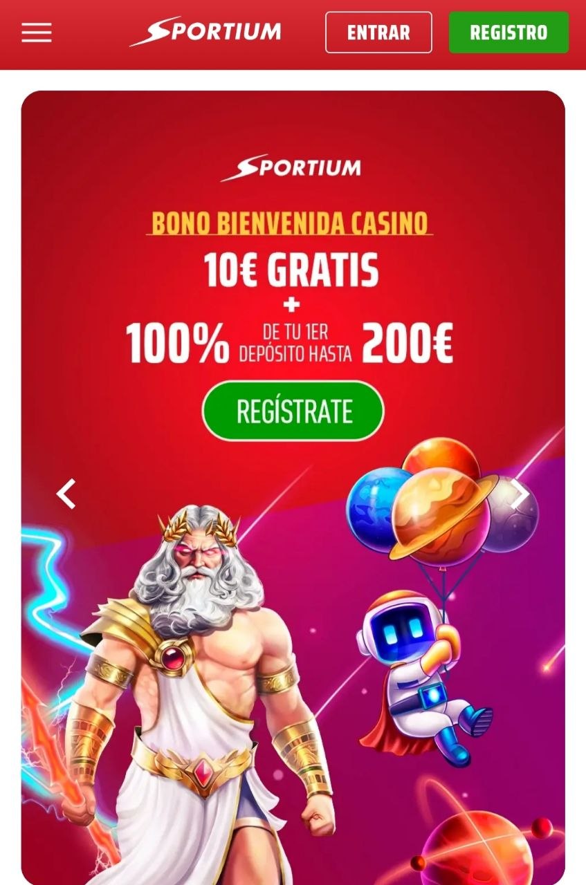 Bono de bienvenida de casino de Sportium